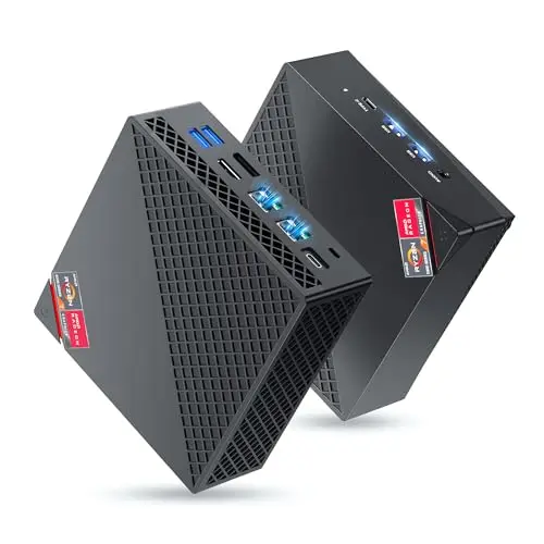 NiPoGi AM06 Pro Mini PC W-11 Pro, АMD Ryzen 7 7730U(8C/16T, jusqu'à 4,5 GHz), 16 Go DDR4 512 Go M.2 SSD Mini Ordinateur de Bureau pour école/Bureau, DP, HDMI 2.0, Type-C, Double LAN, 4K Triple écran.