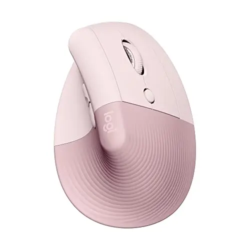 Logitech Lift Souris Ergonomique Verticale, sans Fil, Bluetooth ou récepteur USB Logi Bolt, Silencieuse, 4 Boutons, Compatible avec Windows/macOS/iPadOS, Ordinateur Portable, PC - Rose