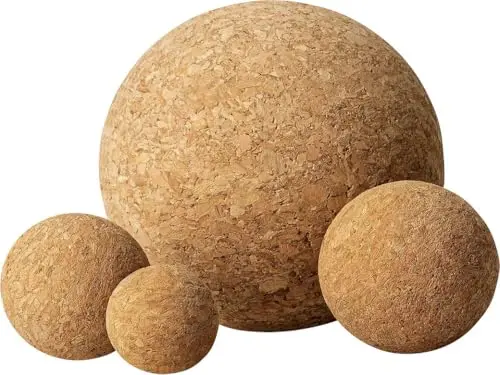 Balles en liège naturel - Balle de massage en liège - Balle de massage / balle de fascia - Point de déclenchement et auto-massage - Sport Régénération Yoga Pilates - Polyvalent (set 3/4/5 cm)