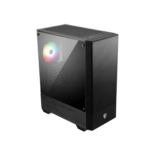 MSI MAG Forge 110R Boitier PC Gaming Moyen Tour Noir, 1x Ventilateur 120mm ARGB, Panneau Latéral en Verre Trempé, ATX, mATX, Mini-ITX