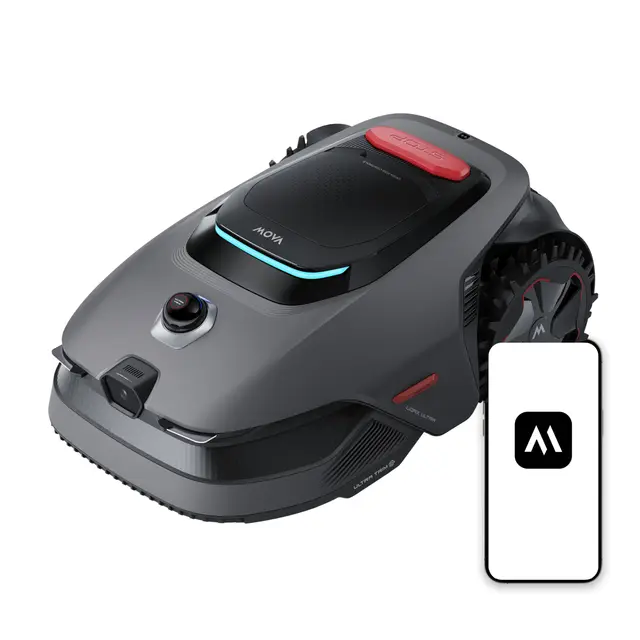 MOVA LiDAX Ultra 1200 Robot Tondeuse sans Fil périphérique, Recommandé 1200 m², Cartographie IA & LiDAR 3D 360° sans RTK, Coupe Bordures 5 cm, Sécurité Animaux, Toutes Terrains, Tonte en U Efficace