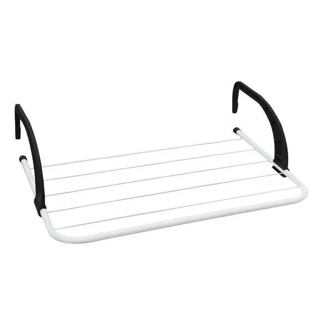 Amig - Étendoir pour radiateur Mod. Aeria ClipMini - Acier et polypropylène - Séchoir à Linge - Installation Facile - 3m d’Espace d’étendage - Dimensions 51x33x13 cm - Couleur Blanc/Noir
