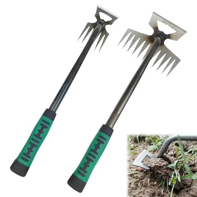 Désherbeur À Main Outils, 6 Dents et 11 Dents Arrache Mauvaise Herbe Outil de Désherbage Manuel Outils De Désherbage pour Le Jardinage Poignée en Caoutchouc Tire Racine Mauvaise Herbe pour Désherbage