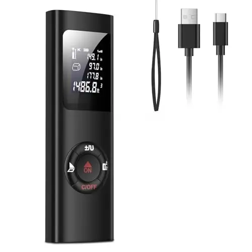 IPSXP Metre Laser, Télémètre Laser 60m, Portable Numérique Mesureur Distance, Surface, Volume, Fonction Pythagore, IP54, LCD Rétro-éclairage Rechargeable
