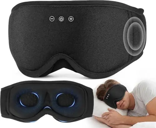 LC-dolida Masque de Sommeil Écouteurs Bluetooth pour le dormeur latéral, 3D Masque de Nuit Blackout Sleeping for Men Femmes, Ecouteur de Sommeil pour Dormir sans Pression