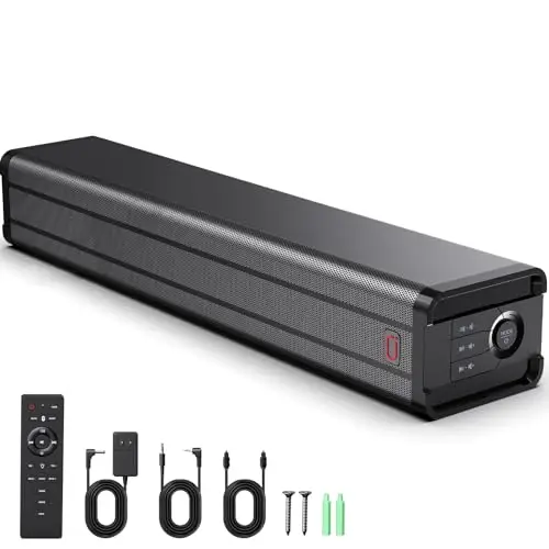 JYX Barre de Son TV 100W, Barre de Son PC avec Tweeter + Woofer 4 Pouces, Enceinte Bluetooth pour Films, Séries, Home Cinéma et Vidéoprojecteur, Bluetooth 5.4/HDMI Arc/Optique/AUX/USB