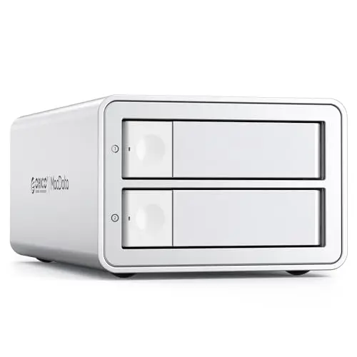 ORICO 2 Baies Raid Boîtier Disque Dur Externe SATA HDD/SSD 2,5/3,5" jusqu'à 2 x 22 to, Station USB 3.0 Type B, Raid 0/1/PM