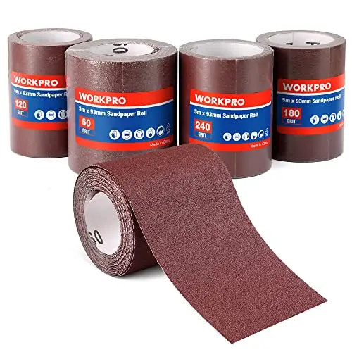 workpro lot 4 rouleaux papier abrasif