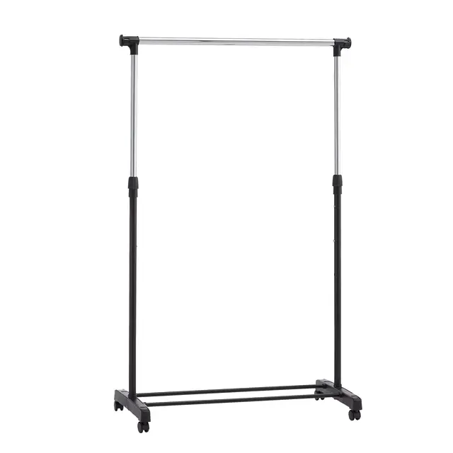 Amazon Basics Portant à vêtements sur roulettes, chrome, 91.5-145cm x 42cm x 134-161 cm