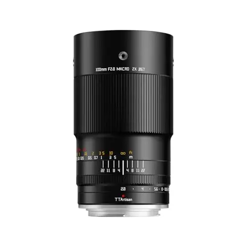 TTARTISAN Objectif 100mm F2.8 Macro 2X pour Nikon F Monture Objectif à Mise au Point Manuelle pour la Photographie Miniature