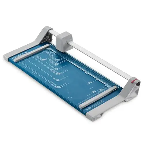 Dahle Rogneuse 507 Modèle 2020 (Capacité de Coupe jusqu'à 8 Feuilles, DIN A4, 320 mm de Coupe, Auto-Affûtante, Pression Automatique) Bleu