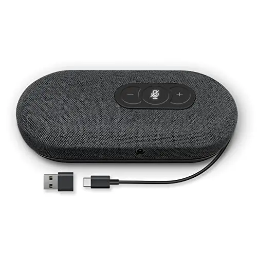 Haut-parleur de conférence USB avec microphone pour les appels à domicile, microphone de conférence avec filtre vocal intelligent et couverture de la pièce à 360 °, kit mains libres pour Skype