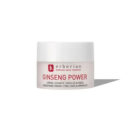 Erborian - Ginseng Power - Crème Visage Lissante Anti-Âge - Lutte contre les Rides et les Ridules - Soin du Visage - Cosmétique Coréen - 15ml