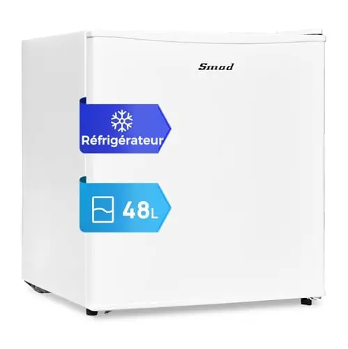 Smad Mini Réfrigérateur 48L Blanc Porte Réversible