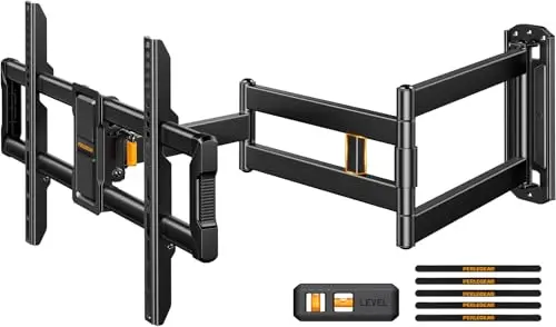 Perlegear Support Mural TV avec Bras Long de 943mm pour TV de 42–84", Support TV Mural Articulé avec Rotation et Inclinaison, Supporte jusqu'à 68kg, Max VESA 600 x 400mm