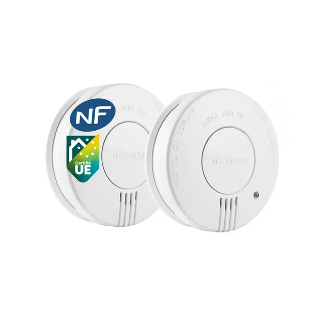 Smartwares Lot de 2 détecteurs de fumée FSM-11517 - NF - Capteurs optiques 10 Ans - Piles 5 Ans remplaçables