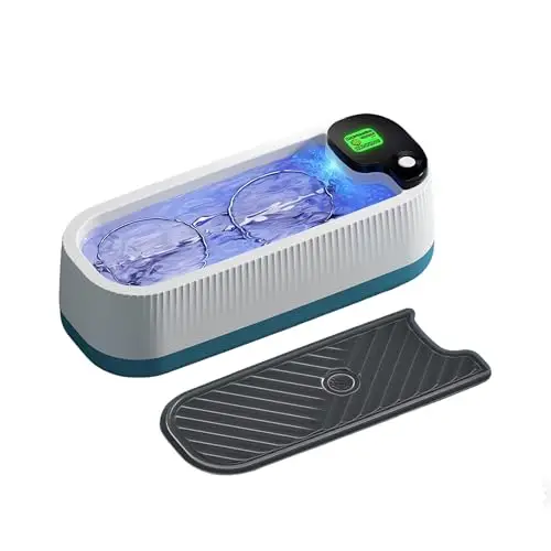 Nettoyeur Ultrasonique, Nettoyeur Portable pour Lunettes, Bijoux et Montres, Nettoyage Profond 360° par Vibration, Design Compact pour Maison, Bureau et Voyage