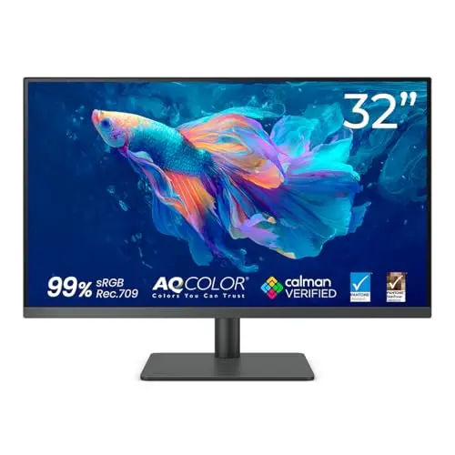 BenQ Creative Pro PD3205U Écran 32 Pouces 4K pour Les Designers, IPS, AQCOLOR, 99% sRGB, 99% Rec. 709, Étalonné en Usine, Uniformité, Delta E ≤ 3, 90W USB-C, HDMI, DP, KVM, Compatible avec MacBook