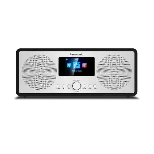 Panasonic RF-D40EG-K Radio Internet et Dab+/FM avec Bluetooth, 6W, Haut-Parleurs de 7,5 cm, Écran Couleur TFT de 2,4, Alarme et Minuterie de Mise en Veille, Télécommande, USB, Wi-FI, Noir