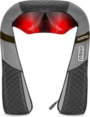 RENPHO Masseur pour Cou Épaules et Dos avec Chauffage, Massage Électrique avec rouleaux de massage à Shiatsu 3D-rotation, Massage Cervical à Vitesse Réglable pour le bureau à domicile