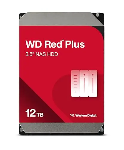 WD Red Plus 12 to NAS Disque Dur Interne 3,5" - 7200 RPM, SATA 6 GB/s, CMR, Cache de 256 Mo