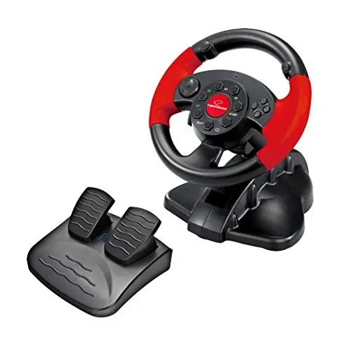 Esperanza Volant de jeux vidéo avec pédales d'accélération/de frein PS2/PS3/PC noir