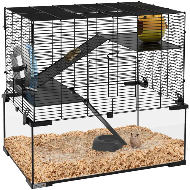 pawhut cage hamster 3 niveaux