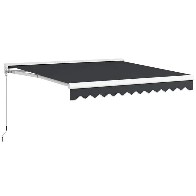 Outsunny Store banne électrique et Manuel rétractable dim. 295L x 250l cm télécommande fournie Aluminium Polyester Haute densité imperméabilisé Anti-UV, Gris