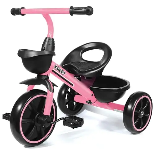 KRIDDO Tricycle Enfant Rose