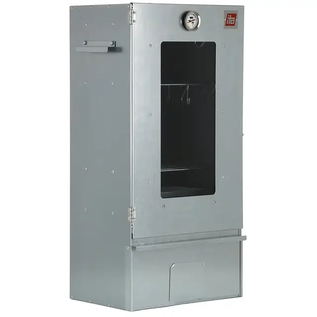 ITA Fumoir 7002 - Smoker Premium - Armoire à fumage avec fenêtre & thermomètre - Acier inoxydable - Qualité UE, Direct fabricant - 81 cm avec 3 niveaux
