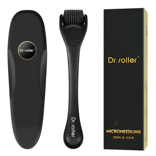 Derma Roller Cheveux 1,5mm, Microneedling Roller Cheveux Repousse, Rouleau Barbe Homme, Stimuler la Croissance de la Barbe et Des Cheveux