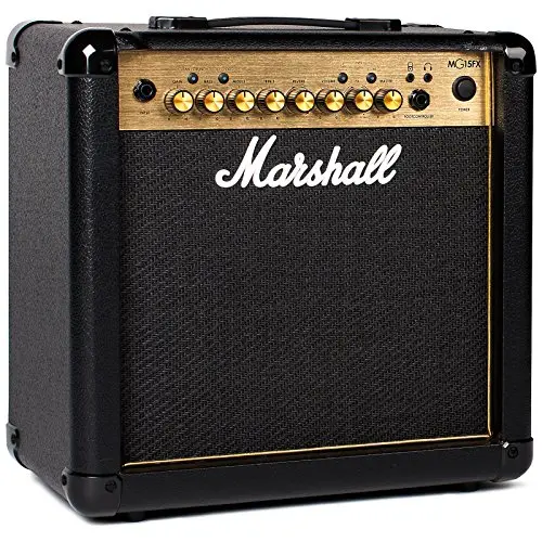 Marshall MG15GFX Amplificateur Combo pour Guitare avec Effets intégrés, ampli d'entraînement adapté à la Guitare électrique - Noir et doré