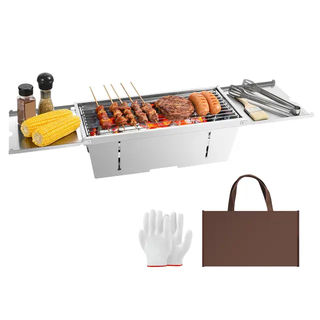 Uten Barbecue Pliable Portable au Charbon de Bois