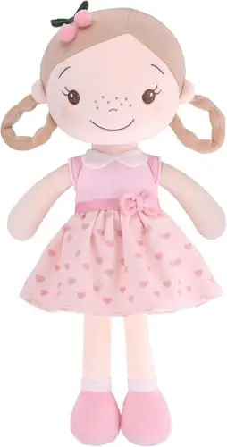 GAGAKU Douce Peluche Bebe 40,6 cm, Mignonne Première Grande Poupée de Chiffon pour Enfant Fille 1 à 5 Ans - Idée Noël ou Anniversaire Tout-Petit