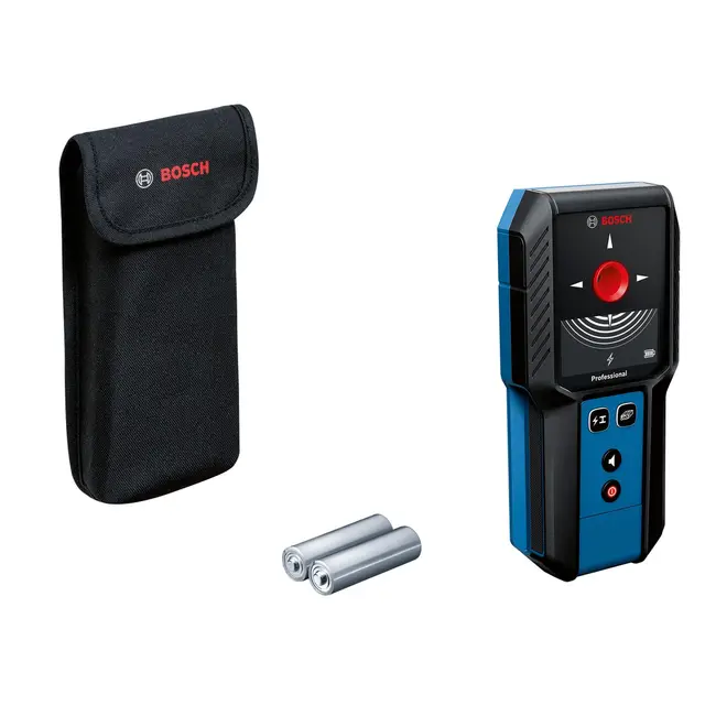 Bosch Professional Scanneur Mural GMS 120-27 (câble USB-C, Profondeur de détection Max. métal Non magnétique/métal magnétique/câble sous Tension/Bois : 120/100/50/30 mm, 2 Piles AA, Housse)