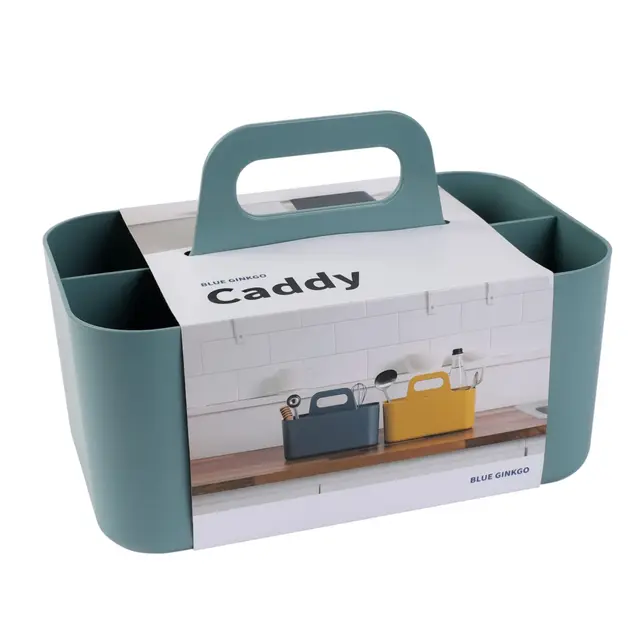 BLUE GINKGO Organisateur Empilable – Caddy Portable Fabriqué en Corée pour Salle de Bain, Bureau, Loisirs Créatifs ou Fournitures Scolaires (Rectangulaire, Vert)