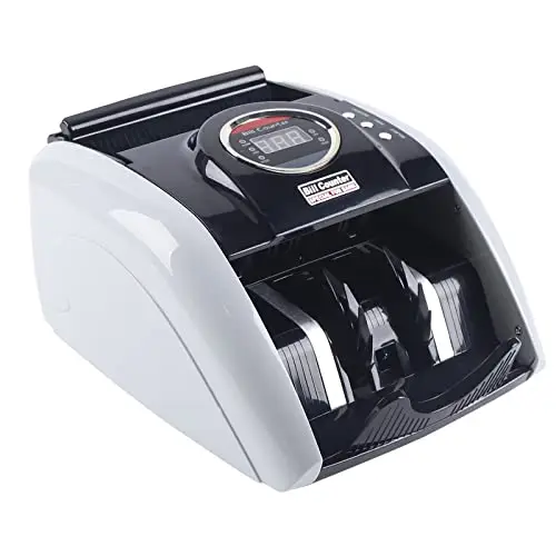Compteur de billets de table - Environ 900 pièces/min - Compteur de billets avec écran LED et réinitialisation automatique - Pour magasins de détail, supermarchés, hôtels