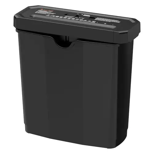 Bonsaii Déchiqueteuse à Bandes de, Poignée Extensible, S'adaptant aux Poubelles de 12 à 15,5 Pouces, Déchiquette Le Papier et Les Cartes de Crédit en Bandelettes de 6 mm, Poubelle de 7 L, S125-B