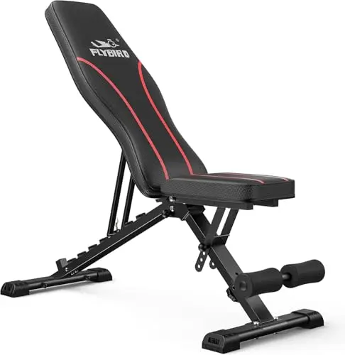 FLYBIRD Banc Musculation Pliable, Banc Réglable avec 8 Angles & 3 Hauteur Pieds, Capacité 300~318KG, Plat/Incliné/Décliné/Vertical pour Entraînement Corps Complet à la Maison & au Bureau