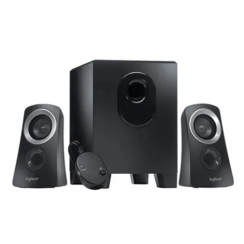 Logitech 980-000413 Z313 Système de Haut-Parleurs 2.1 avec Subwoofer, Son Riche, 50W en Puissance, Basses Puissantes, Entrée Audio 3,5 mm, Prise EU/France, Noir