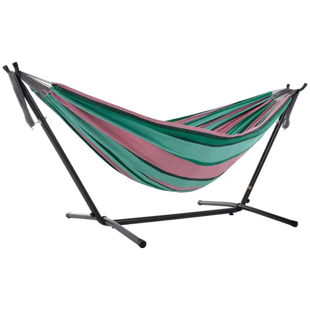 DOUBLE COTTON HAMMOCK WITH STAND (250 CM) - WATER MELON