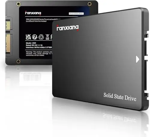 fanxiang S101 1To SSD SATA III 6 Go/s 2,5" Jusqu'à 550 Mo/s en Lecture, 3D NAND Disque Interne SSD Compatible avec Ordinateurs Portables et Ordinateurs de Bureau (Noir)
