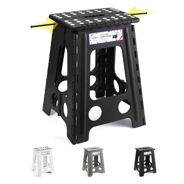 HOUSE DAY 46cm Tabouret Pliant - Taille Cuisine Adulte, Tabouret d'étape Économiser de l'espace Jardin Salle de Bains, Durable en Plastique Robuste