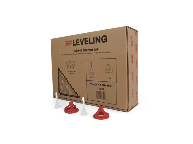 Croisillon autonivelant 2 mm - TWIST-IT kit 150 croisillons + 150 cadrans - 3 à 22 mm épaisseur - Système de nivellement carrelage