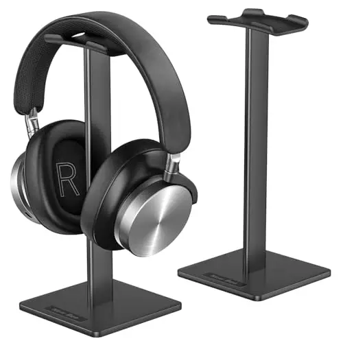 New Bee Support Universel pour écouteurs Over Sennheiser, Sony, Audio-Technica, Bose, AKG, Casque de Jeu et Affichage, Aluminium + TPU + ABS, Noir