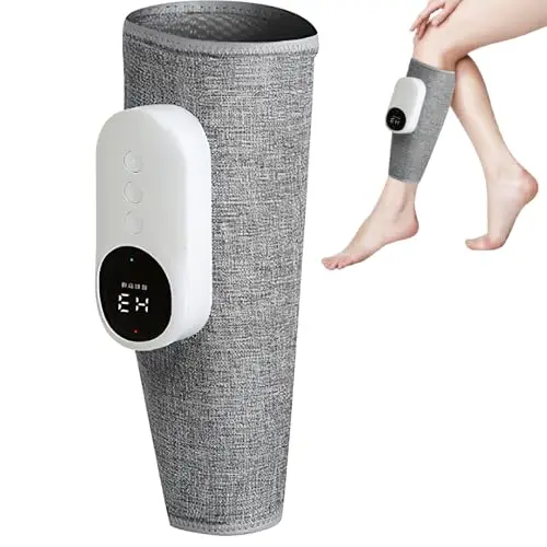 Masseur de Jambes Sans Fil, Rechargeable Appareil de Massage Des Jambes, Appareil de Massage à Pression Chaude avec 3 Intensités et 3 Modes, pour Les Jambes Fatiguées et Tendues (1 Pièce)