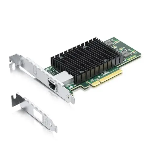 10Gtek pour Intel X540-T1 10Gb PCI-E NIC Carte Réseau, Single Copper RJ45 Port, with Intel X540-BT1 Controller, PCIe Ethernet LAN Adapter pour Windows Server/Windows/Linux/ESX
