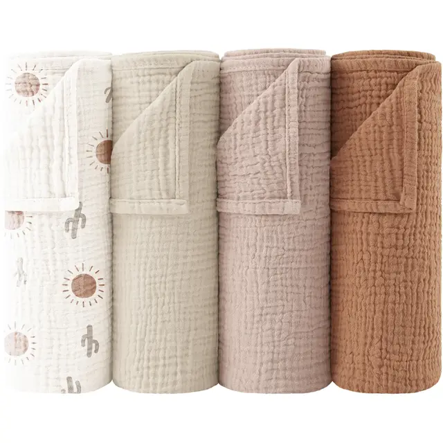 Bearmoss Lot de 4 Langes 60x60cm