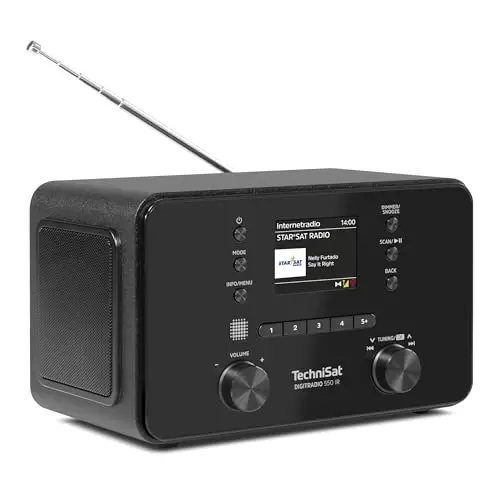 TechniSat DIGITRADIO 550 IR - Radio Internet stéréo (Dab+, FM, Wi-FI, Bluetooth, contrôle par Application, réveil), Noir