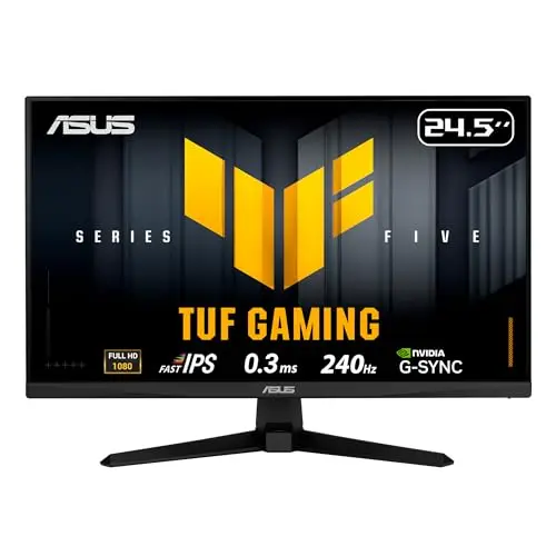 ASUS TUF Gaming Series 5 - VG259QM5A Gaming Monitor – 24.5-inch Full HD Fast-IPS Panel, 240Hz, 0.3ms, G-Sync® Compatible AMD FreeSync™ Premium, ELMB Sync, 99% sRGB, DisplayWidget Center